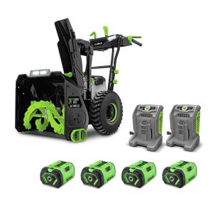 EGO POWER+ Snow Blower 24in Self Propelled 2 Stage with Four 10 Ah Batteries