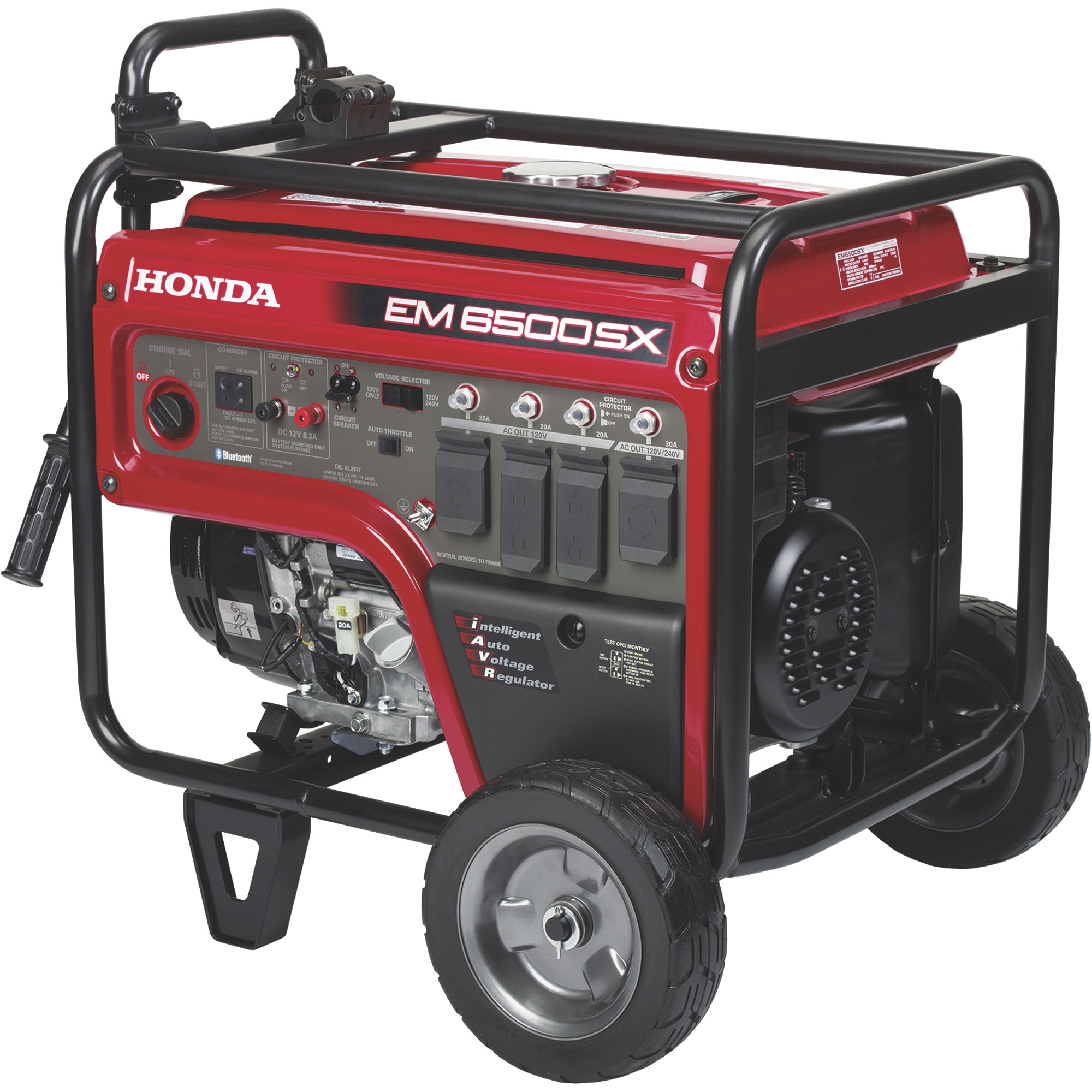 Honda EM6500S iAVR Series Portable Generator — 6500 Surge Watts, 5500 Rated Watts, Electric Start, Model# EM6500SXK2AN