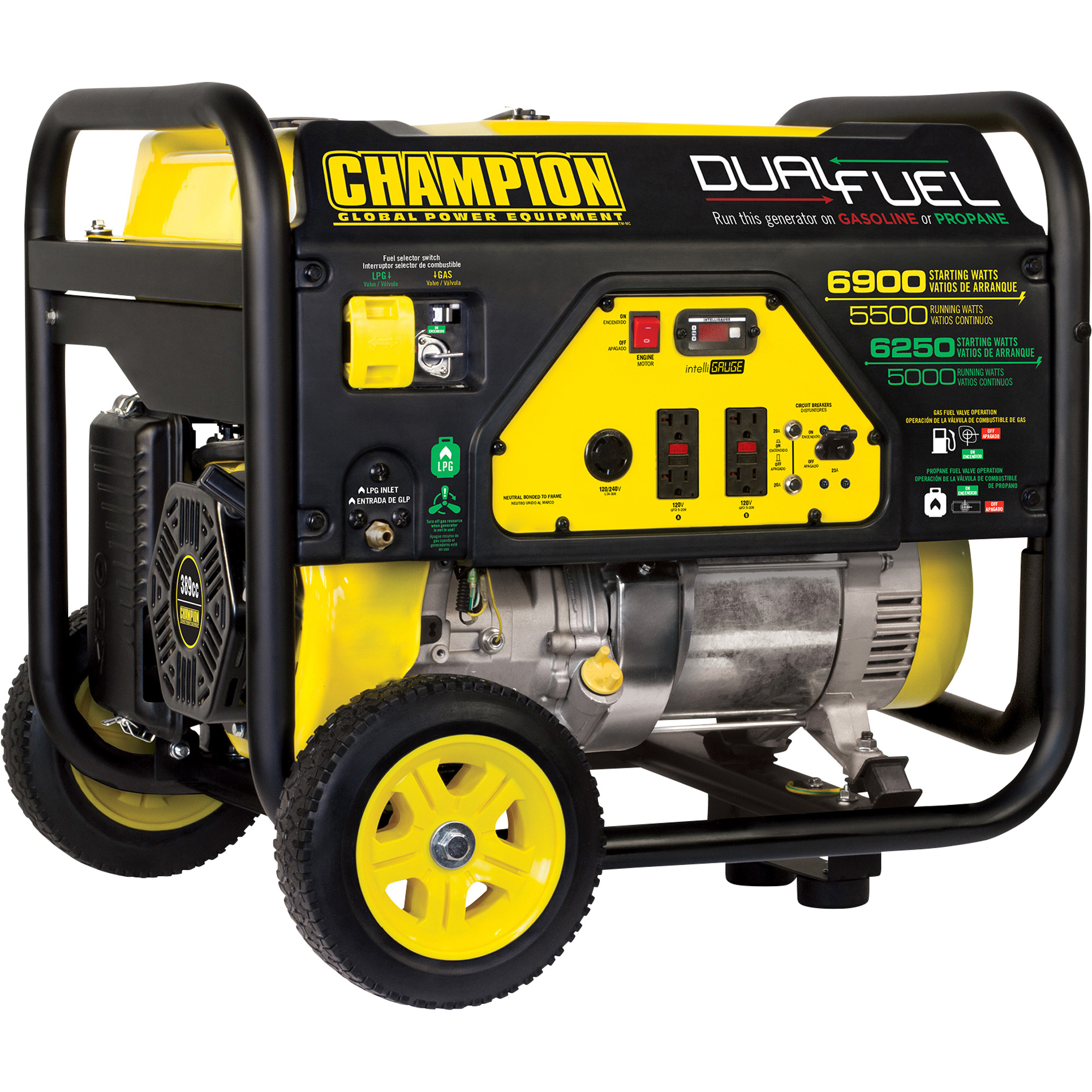 Champion Power Equipment Portable Dual Fuel Generator — 6900 Surge Watts, 5500 Rated Watts, Model# 100231 Champion Power Equipment Portable Dual Fuel Generator — 6900 Surge Watts, 5500 Rated Watts, Model# 100231