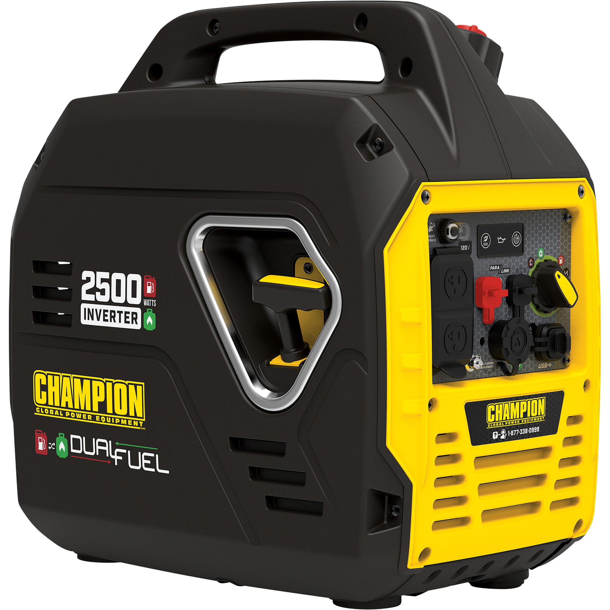 Champion Power Equipment Dual Fuel Inverter Generator — 2500 Surge Watts, 1850 Rated Watts, CARB Compliant, Model# 200962 Champion Power Equipment Dual Fuel Inverter Generator — 2500 Surge Watts, 1850 Rated Watts, CARB Compliant, Model# 200962