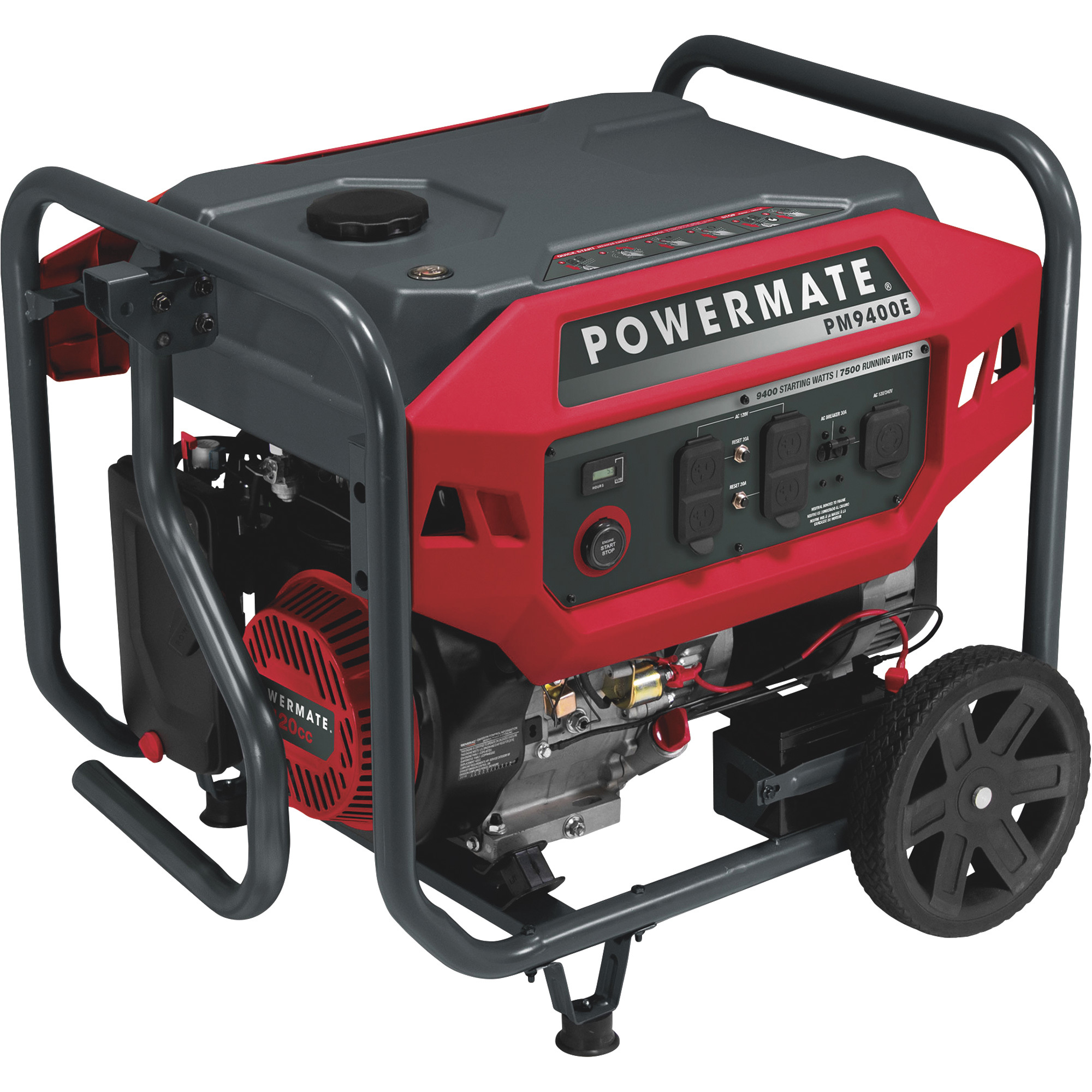 Powermate Portable Generator — 9400 Surge Watts, 7500 Rated Watts, Electric Start, Model# P0080301