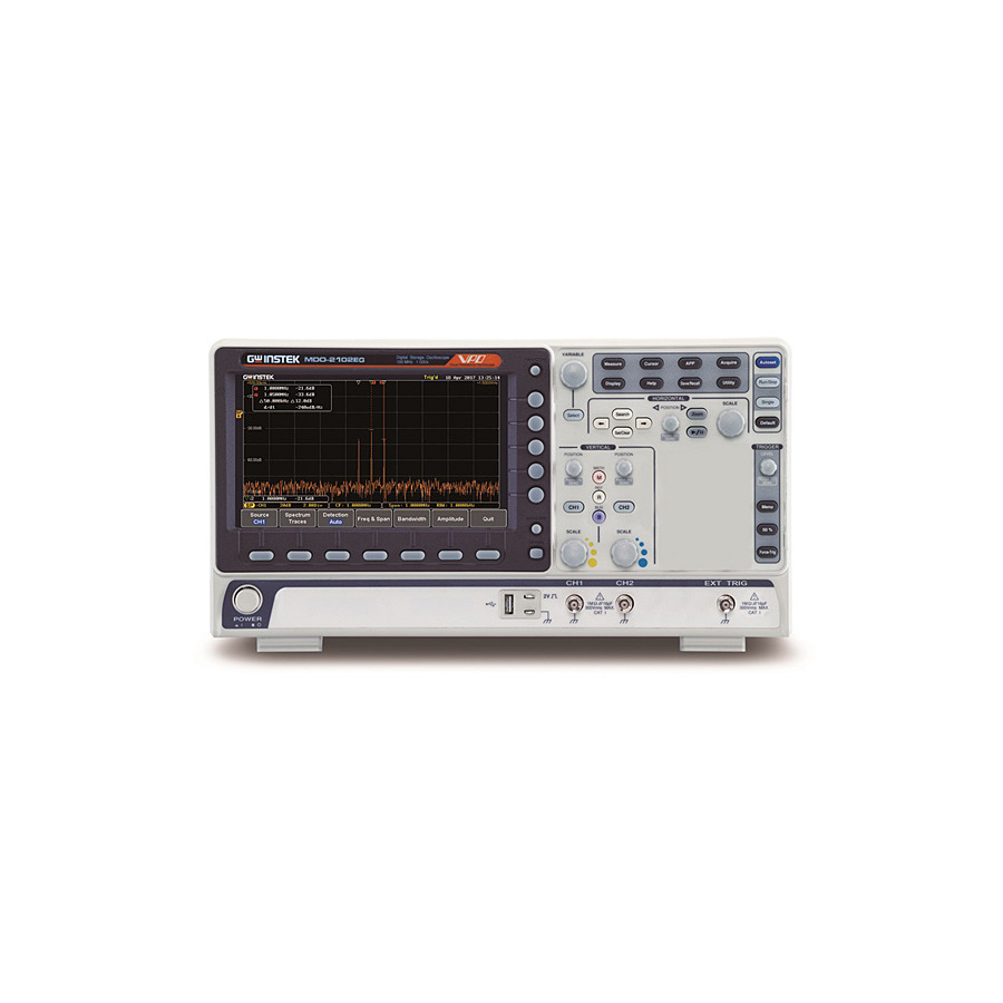 Instek MDO-2102EG: 2-Channel Mixed Domain Oscilloscope with 100 MHz Bandwidth, 10 Mpts Memory, and 1 GS/s Sample Rate Instek MDO-2102EG: 2-Channel Mixed Domain Oscilloscope with 100 MHz Bandwidth, 10 Mpts Memory, and 1 GS/s Sample Rate
