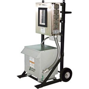 CEP Portable 2-Wheel Power Distribution Cart for Generators — 480 Volts, 100 Amps, 3-Phase, 30 kVA Transformer, Model# 6210PDC30-2