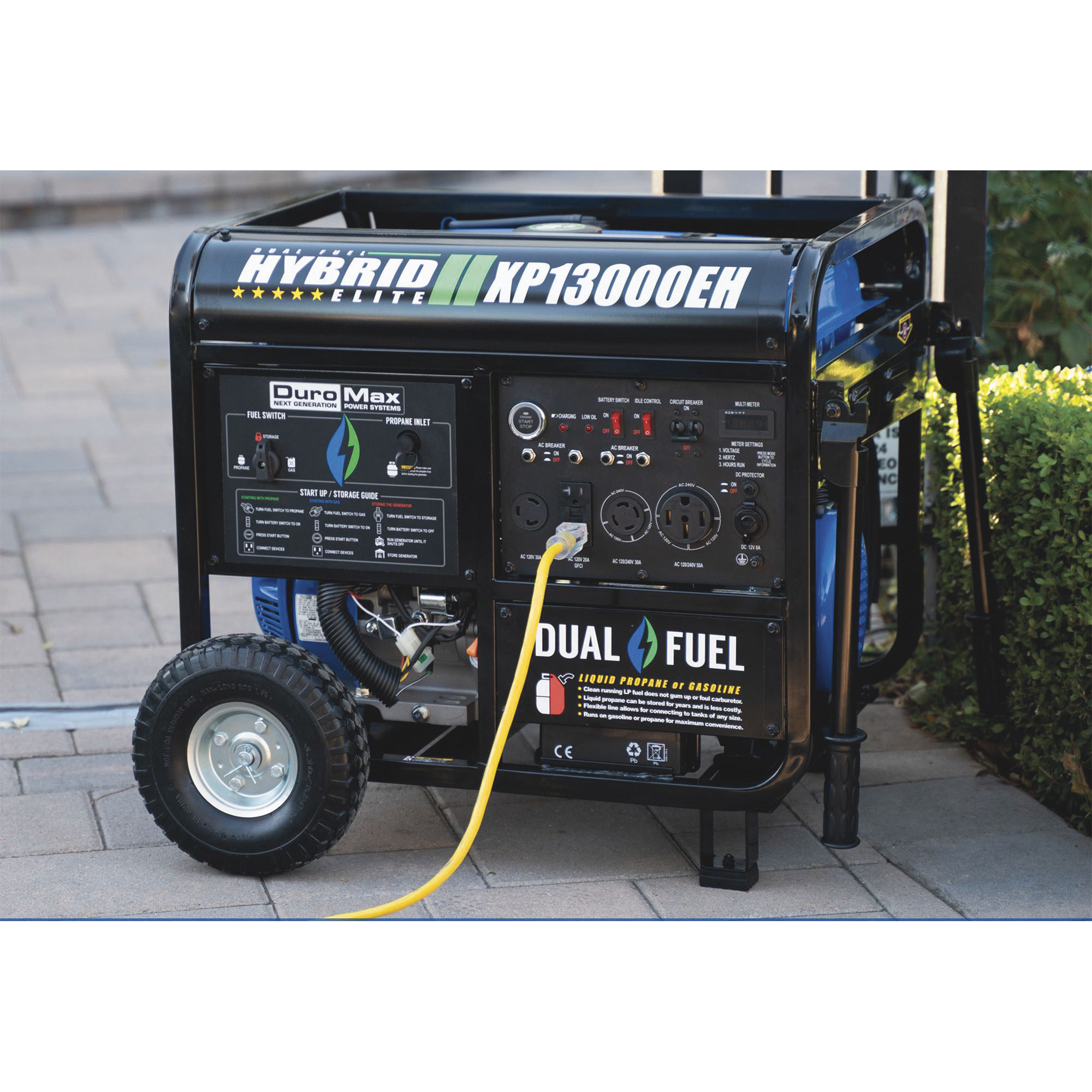 DuroMax Portable Dual Fuel Generator — 13,000 Surge Watts, 10,500 Rated Watts, Electric Start, CARB Compliant, Model# XP13000EH
