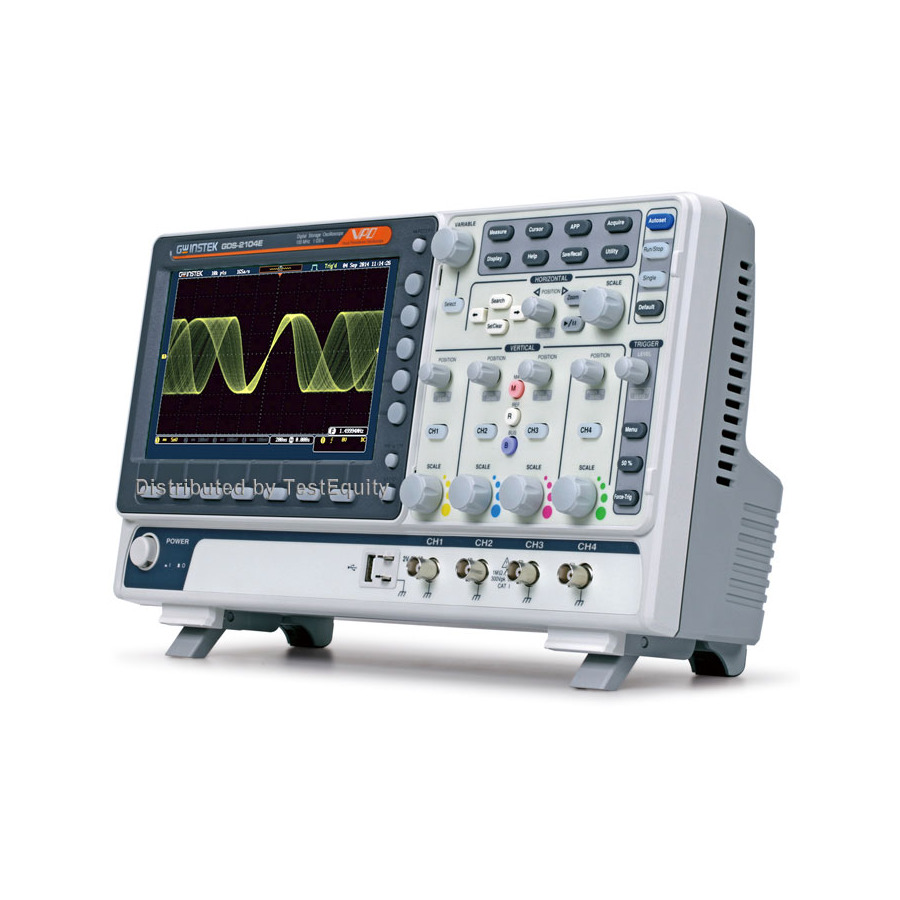 Instek GDS-2104E: 4-Channel Digital Storage Oscilloscope with 100 MHz Bandwidth, 10 Mpts Memory, and 1 GS/s Sample Rate Instek GDS-2104E: 4-Channel Digital Storage Oscilloscope with 100 MHz Bandwidth, 10 Mpts Memory, and 1 GS/s Sample Rate