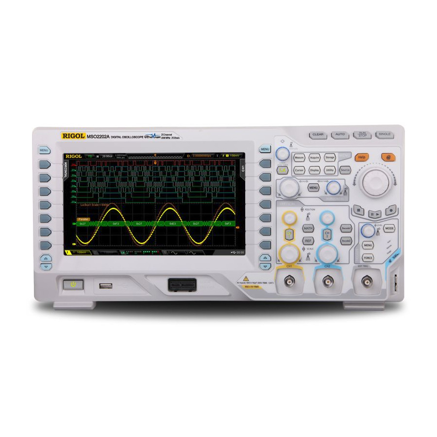 RIGOL MSO2202A-S: 2/16 Channel Mixed Signal Oscilloscope with 200 MHz Bandwidth, 2 GS/s Sample Rate, and 14 Mpts Memory RIGOL MSO2202A-S: 2/16 Channel Mixed Signal Oscilloscope with 200 MHz Bandwidth, 2 GS/s Sample Rate, and 14 Mpts Memory