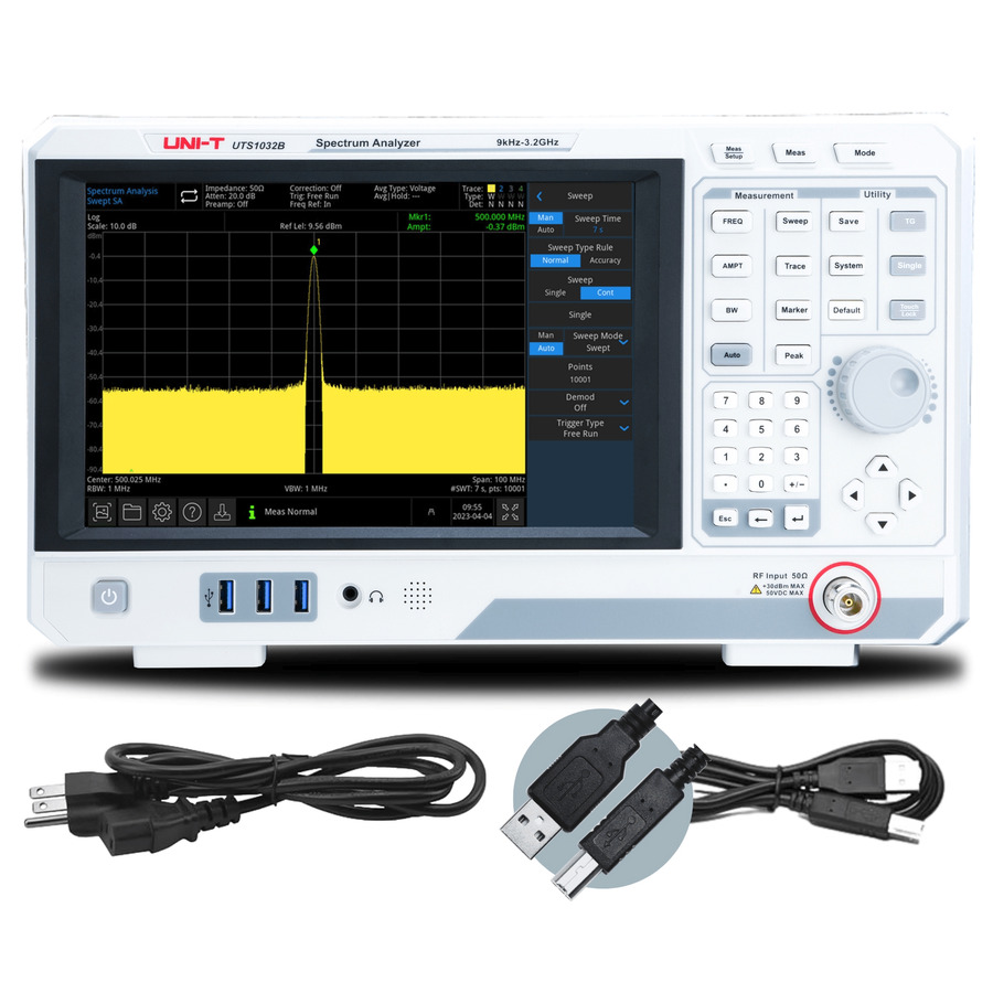 Uni-T UTS1032B Spectrum Analyzer: 3.2 GHz, USB/LAN Connectivity, Advanced-Series Uni-T UTS1032B Spectrum Analyzer: 3.2 GHz, USB/LAN Connectivity, Advanced-Series