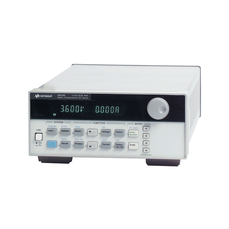 Keysight 66311B/004/120 Mobile Communication DC Source, Single Output, 15 V, 3 A, 120 VAC, GPIB, 66300 Series Keysight 66311B/004/120 Mobile Communication DC Source, Single Output, 15 V, 3 A, 120 VAC, GPIB, 66300 Series